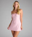 Feel ready for every dance floor moment or feed-worthy reel in the Sweet On You Strapless Mini Dress, a pink homecoming dress designed to own your moment.