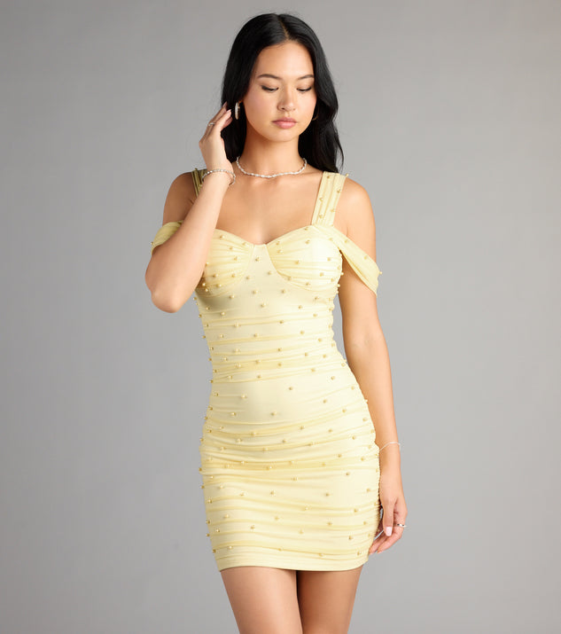 Breathtaking Impression Faux Pearl Bodycon Mini Dress | Windsor Breathtaking Impression Faux Pearl Bodycon Mini Dress | Windsor