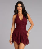 After Dark Charm Lace Halter Dress