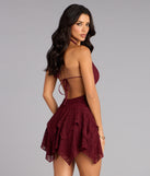 After Dark Charm Lace Halter Dress