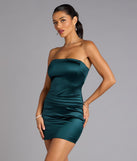 Satin Nights Strapless Mini Dress