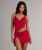 All Eyes On You Glitter Knit Cutout Mini Dress