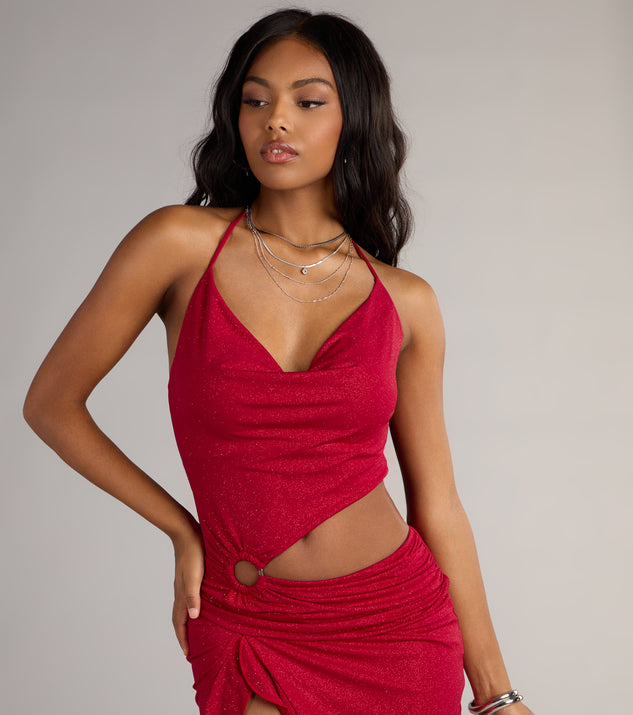 All Eyes On You Glitter Knit Cutout Mini Dress | Windsor