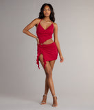 All Eyes On You Glitter Knit Cutout Mini Dress