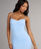 Party Ready Ruched Mesh Bodycon Mini Dress