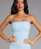 Forever Dazzline Lace-Up Sequin Bead Mini Dress