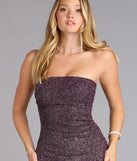 The Disco Queen Strapless Glitter Mini Dress is your new go-to Windsor dress—effortless, versatile, and made to update your fall style in seconds.