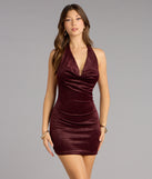 Velvet Hour Halter Mini Dress