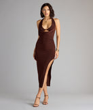 No Strings Attached Halter Strappy Midi Dress