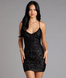 All Eyes On You Sequin Lace-Up Mini Dress