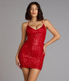 All Eyes On You Sequin Lace-Up Mini Dress