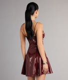 Red Hot Lace-Up Skater Dress