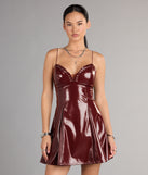 Red Hot Lace-Up Skater Dress