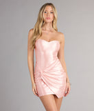 Style your seasonal looks with the Kiss Me at Midnight Glitter Satin Mini Dress, a trend-right, fall dress designed for any plan on your calendar with new and unqiue details.