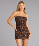 So Obsessed Sequin Beaded Leopard Mini Tube Dress
