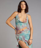 Wild Instincts Halter Cutout Leopard Mesh Midi Dress