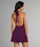 Sleek Allure Halter Mini Dress