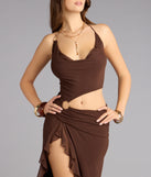 Sultry Motion Mesh Halter Midi Dress
