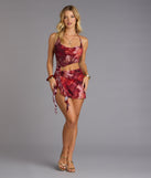Wild Crush Floral Print Cutout Mini Dress