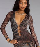 Night Heat Cutout Mesh Mini Dress