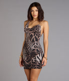 Fierce And Fab Leopard Mesh Mini Dress