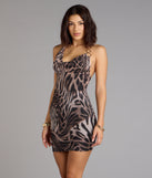 Fierce And Fab Leopard Mesh Mini Dress