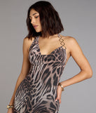 Fierce And Fab Leopard Mesh Mini Dress
