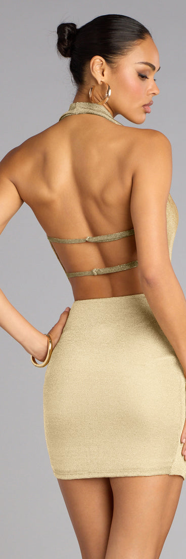 Radiant Nights Cowl Neck Mini Dress