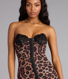 Untamed Glamour Leopard Corset Mini Dress