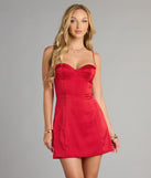 Feel ready for every dance floor moment or feed-worthy reel in the Laced In Desire Satin Mini Dress, a homecoming dress designed to own your moment.
