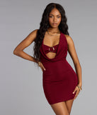 The Own The Night Cowl Halter Mini Dress is your new go-to Windsor dress—effortless, versatile, and made to update your fall style in seconds.