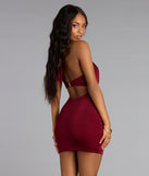 The Own The Night Cowl Halter Mini Dress is your new go-to Windsor dress—effortless, versatile, and made to update your fall style in seconds.