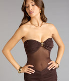 Midnight Mirage Mesh Strapless Maxi Dress