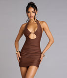 Gorgeously Sultry Halter Cutout Mini Dress