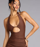 Gorgeously Sultry Halter Cutout Mini Dress