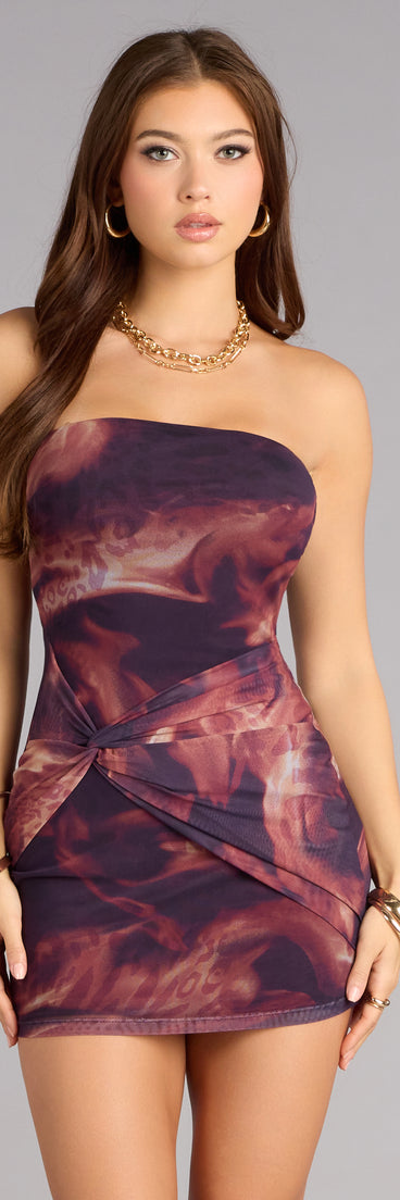 Twist And Tease Mesh Mini Dress