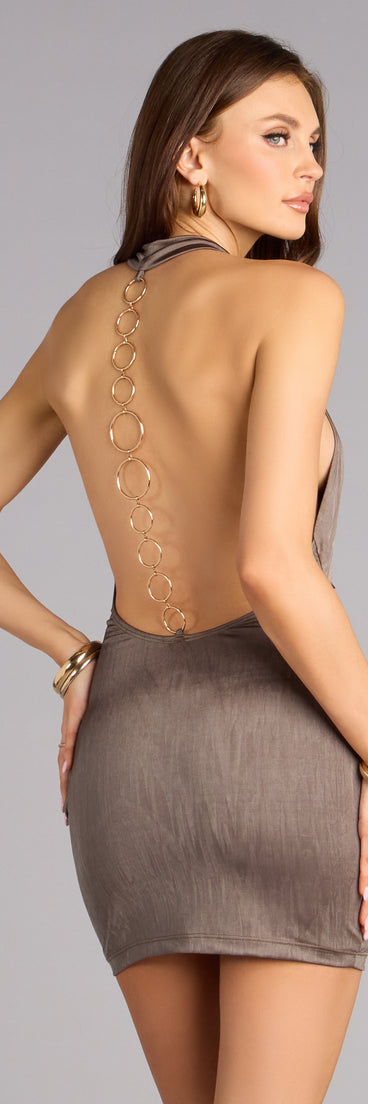 Night Tempo Open Back Mini Dress