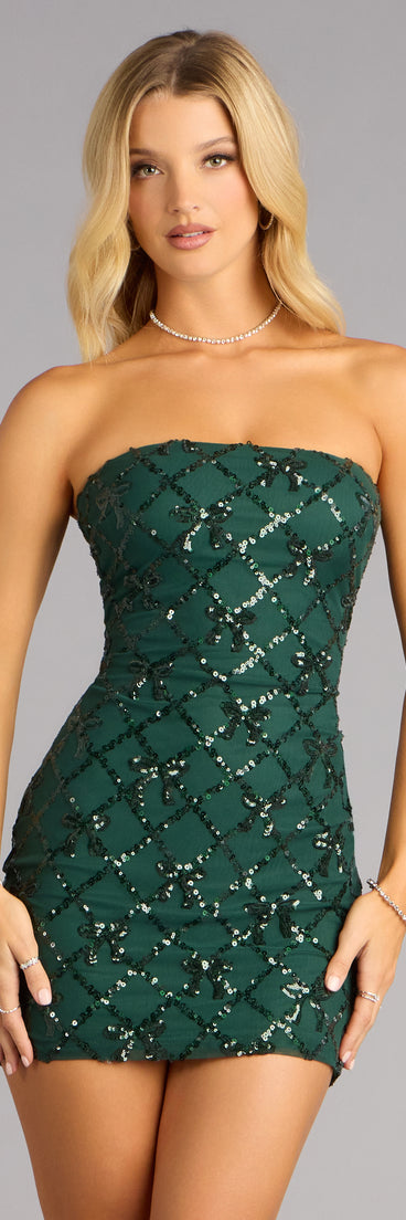 Luxe Party Girl Sequin Lace-Up Mini Dress