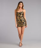 Floral Fantasy Sequin A Line Mini Dress