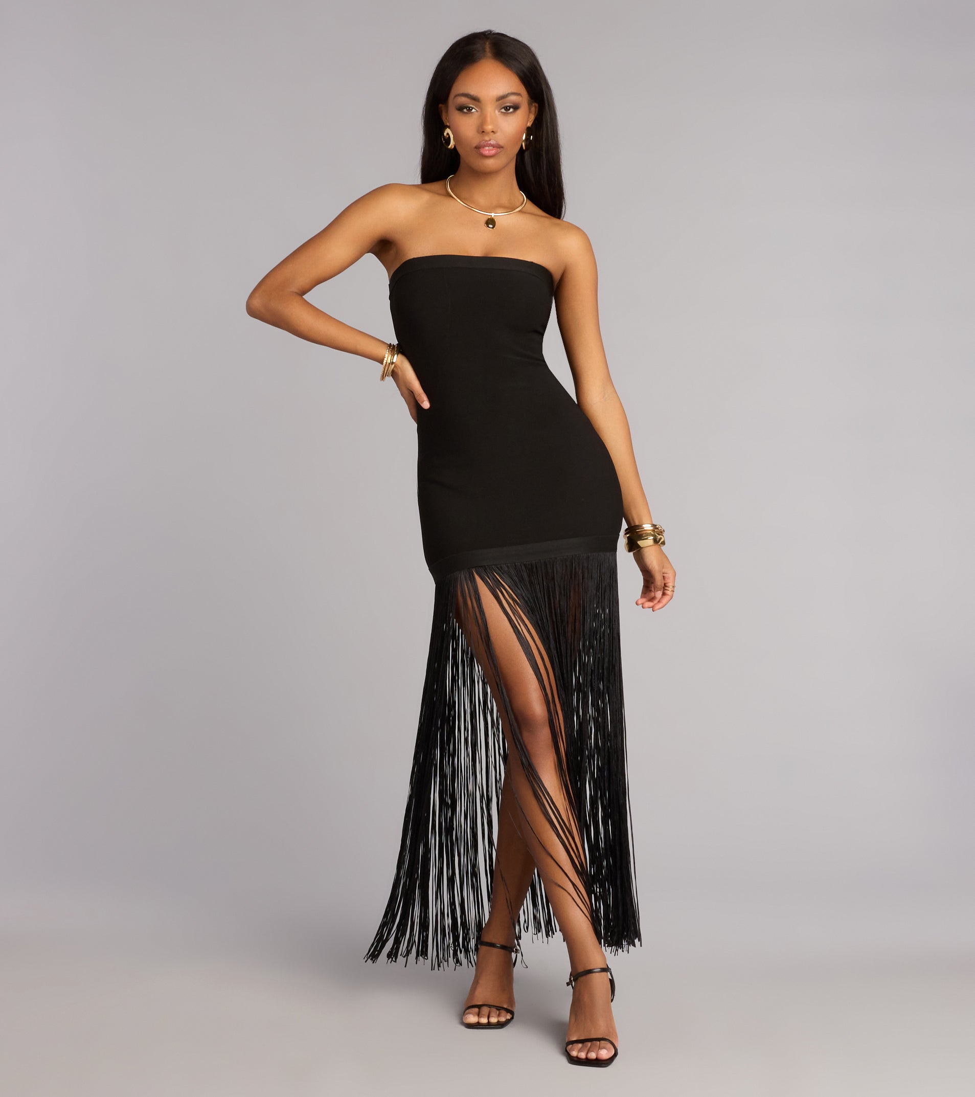 Bold Moves Fringe Bandage Maxi Dress | Windsor