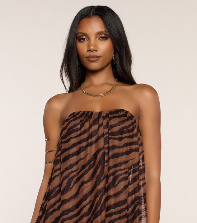 tiger mesh dress with love @FashionNova : Kaya Tiger Print Mesh Maxi Dress