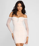 Ruffled And Ruched Mini Dress