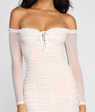 Ruffled And Ruched Mini Dress
