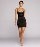 Striking In Satin Mini Dress