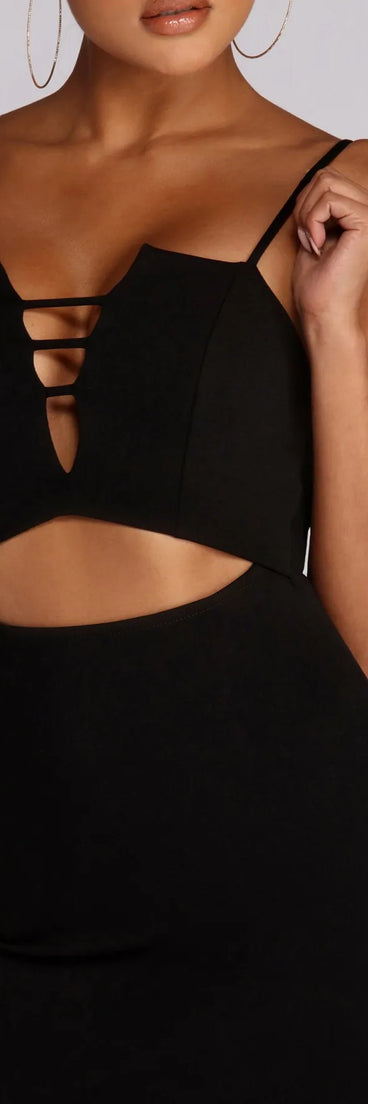 Lady Lattice Cut Out Mini Dress