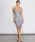 Colorful Expressions Two-Tone Glitter Midi Dress