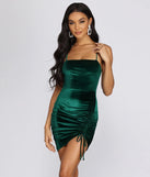 Ruched And Luxe Velvet Mini Dress
