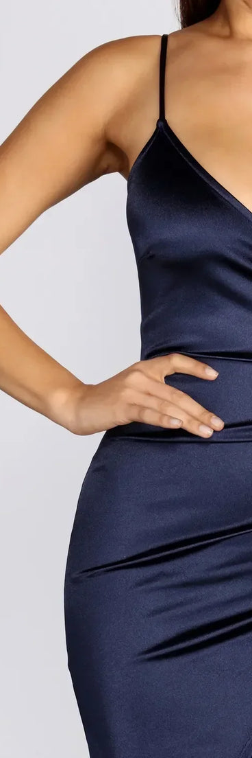 Sleek Satin Mini Wrap Dress