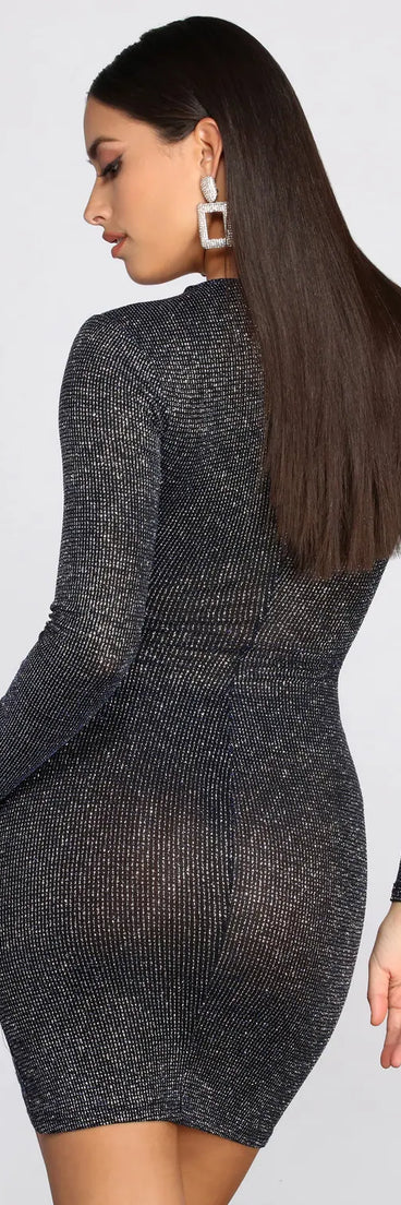 That Glam Life Glitter Wrap Dress