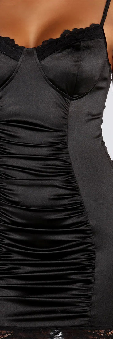 Tempt Me Satin Mini Dress